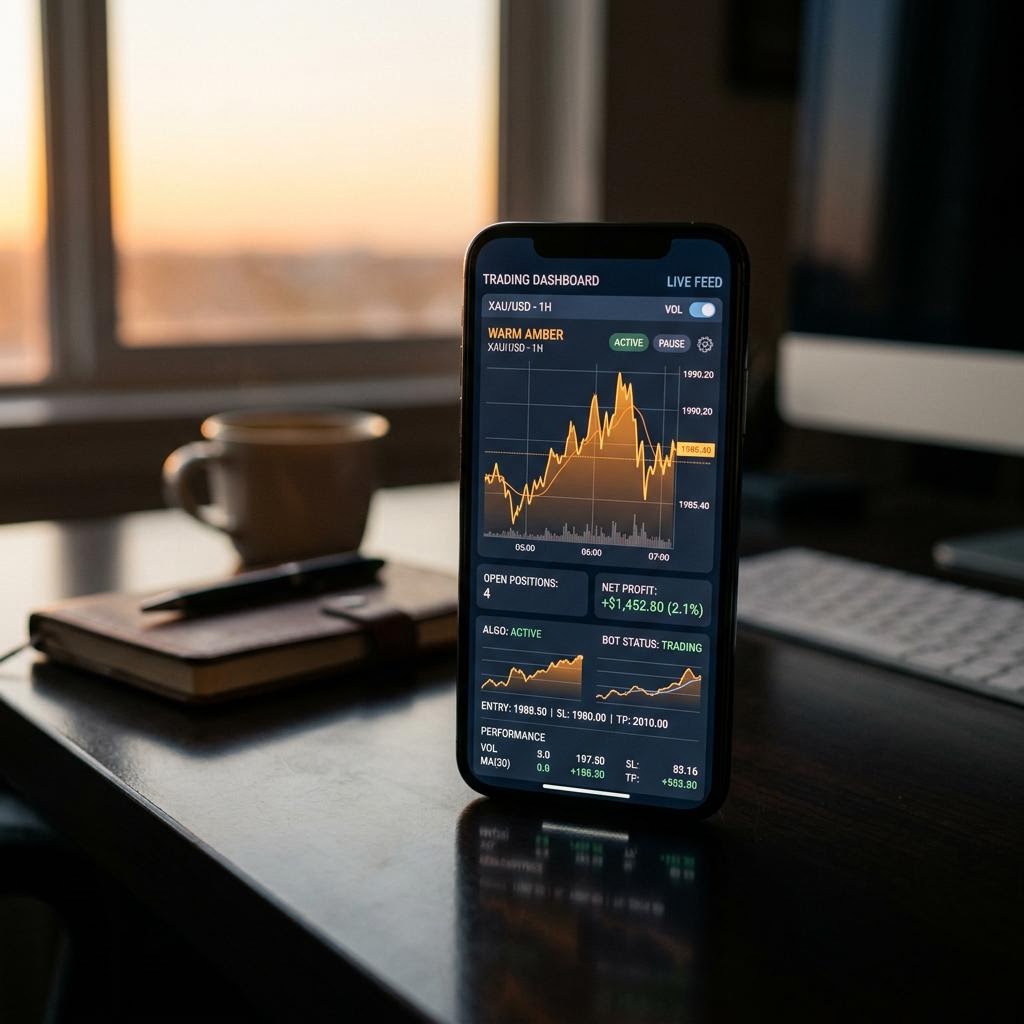 LePark AI kripto kereskedési platform felhasználói felülete okostelefonon